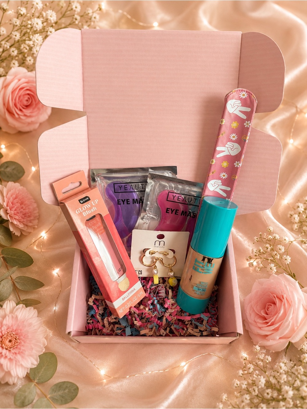 Assorted Women’s Makeup Gift Box — Pink & Teal Accents